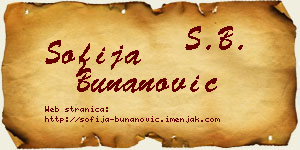 Sofija Bunanović vizit kartica